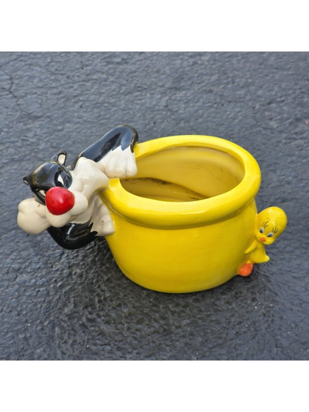 TM & Warner Bros Entertainment Looney Tunes Sylvester & Tweety Flower Pot~